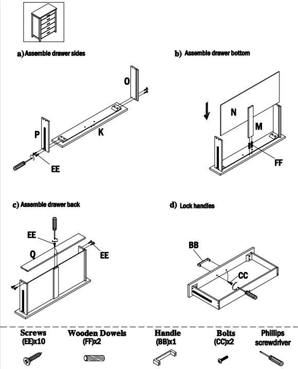 StyleWell LE 3454 Stafford Light Brown 5 Drawer Light Brown Chest of Drawers - Fig 3