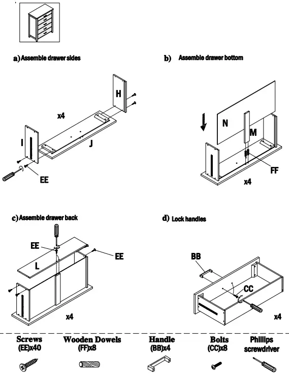 StyleWell LE 3454 Stafford Light Brown 5 Drawer Light Brown Chest of Drawers - Fig 4