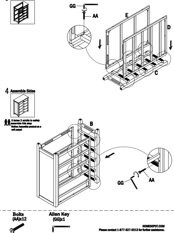 StyleWell LE 3454 Stafford Light Brown 5 Drawer Light Brown Chest of Drawers - Fig 5
