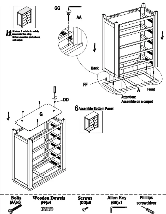 StyleWell LE 3454 Stafford Light Brown 5 Drawer Light Brown Chest of Drawers - Fig 6