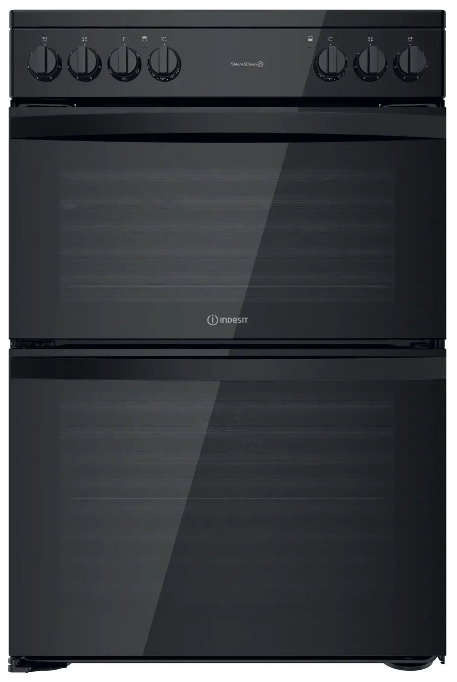 INDESIT ID67V9KMB/UK Double Cooker - Black