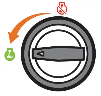CHAMPION 201069 1200W Portable Generator - Turn the fuel dial