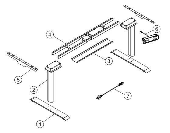 FLEXISPOT EC8B Electric Height Adjustable Standing Desk - DIgaram