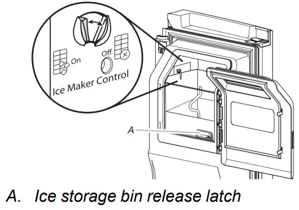 Whirlpool French Door Bottom Mount -Ice storage bin release latch