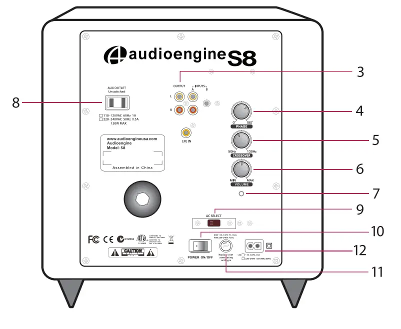 audioengine S8 Premium Powered Subwoofer fig 5