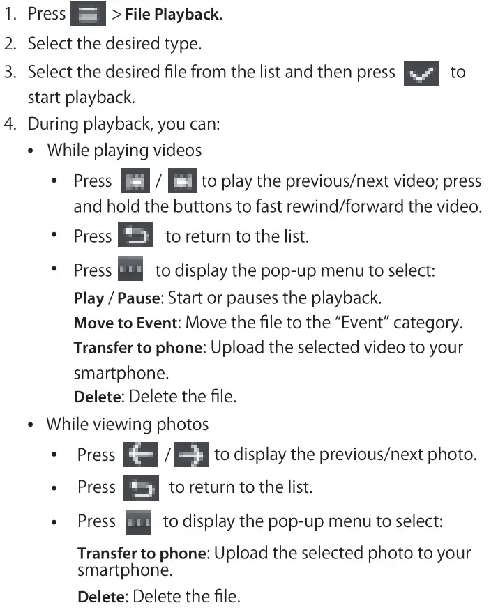 JVC KV-DR305W Dashboard Camera - Playback Mode