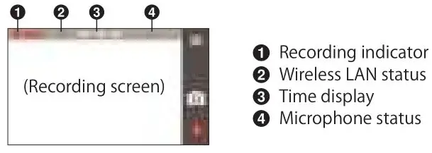JVC KV-DR305W Dashboard Camera - System Icons