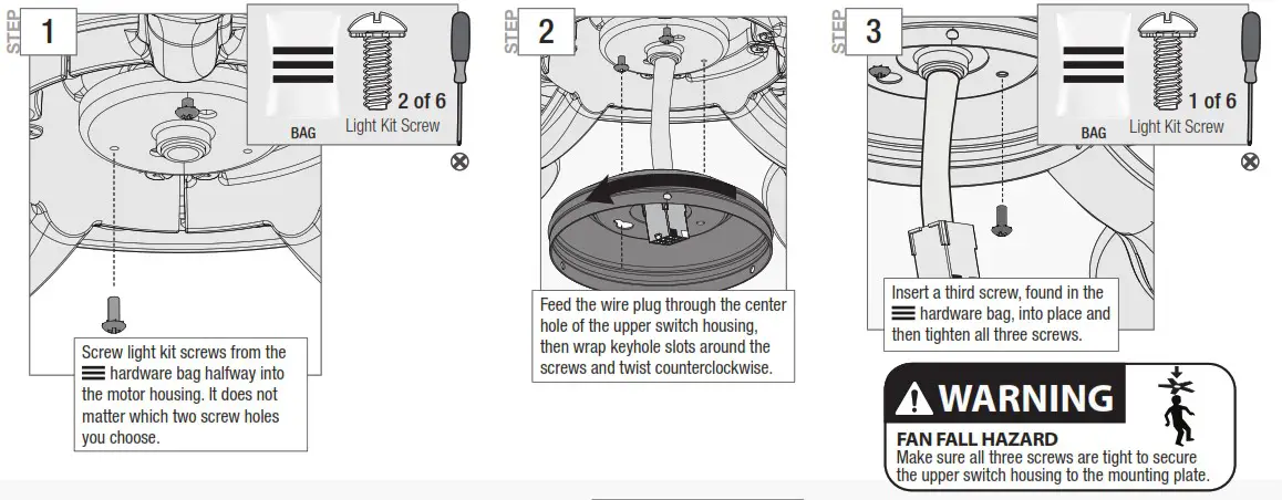 Hunter 53310 Newsome Light 52 Inch Ceiling Fan - Assembling the Light