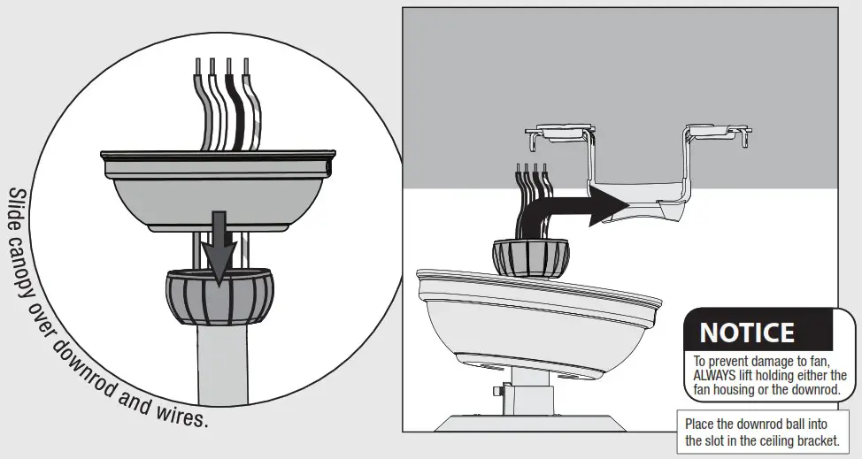 Hunter 53310 Newsome Light 52 Inch Ceiling Fan - Hanging the Fan 1