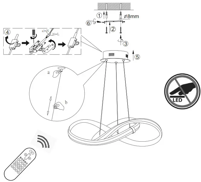 LeuchtenDireckt 18432-55 MELINDA Dimmable Pendant Light - 1
