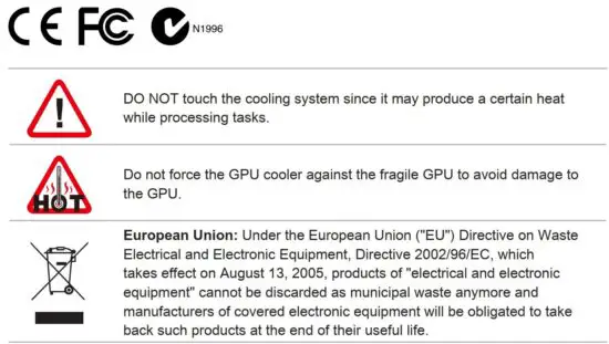 FIG 1 Cautions and Statements
