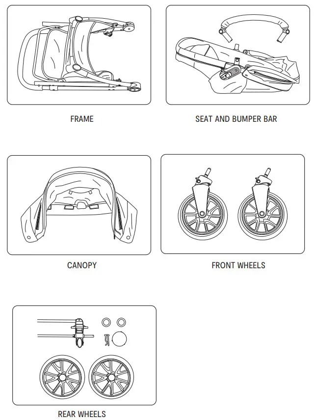 anko M003 Kmart 2-In-1 Reversible Stroller - PARTS