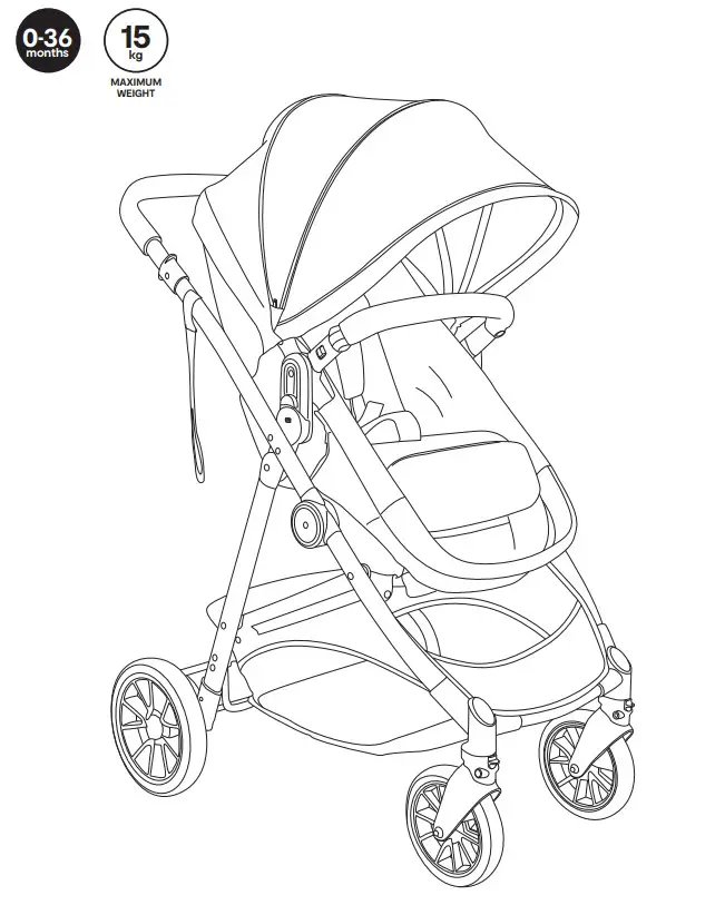 anko M003 Kmart 2-In-1 Reversible Stroller