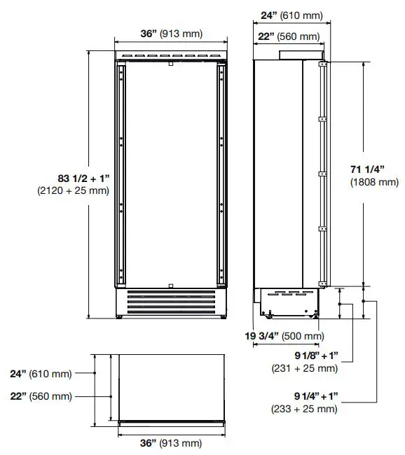 FULGOR-MILANO-F7IRC36O1-R-36 -Fridge-Column-FIG2