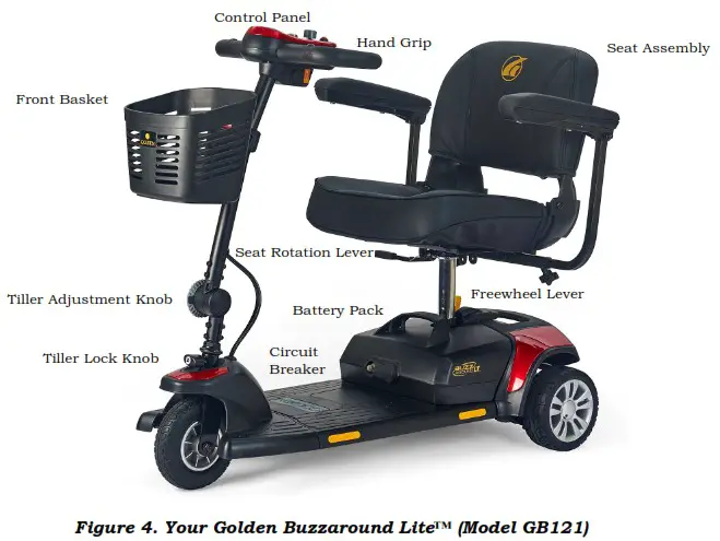 GOLDEN GB121 Buzzaround Lite Travel Scooter - YOUR GOLDEN Buzzaround Lite