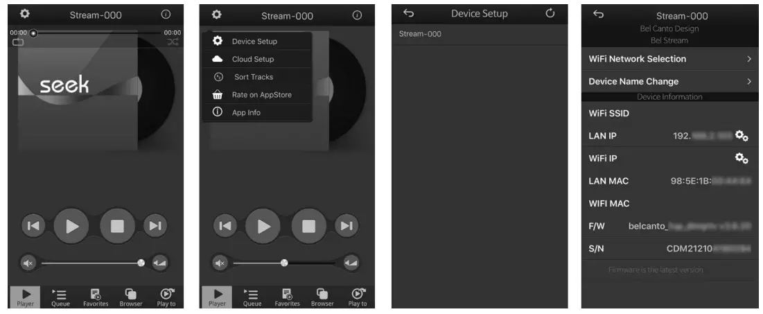 bel canto STREAM 2 Network Bridge - until you reach the main page