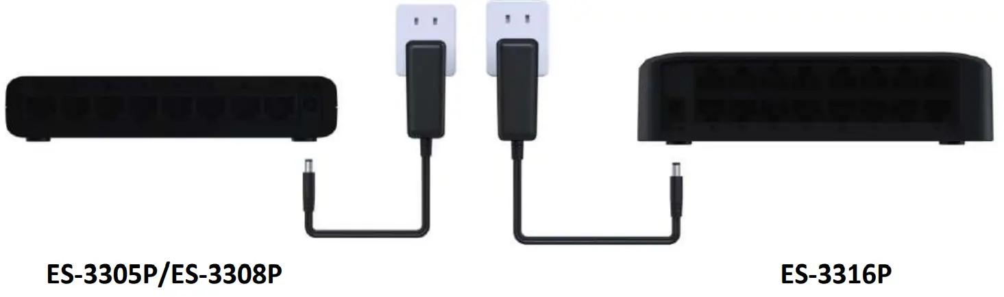 EDiMAX ES-3305P 5 Port Fast Ethernet Desktop Switch - Connecting the power