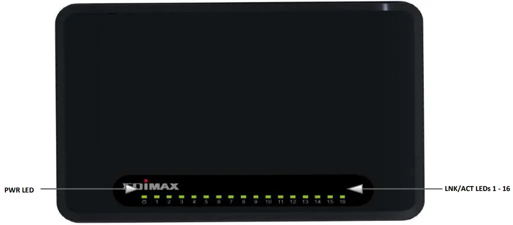 EDiMAX ES-3305P 5 Port Fast Ethernet Desktop Switch - front panel 1
