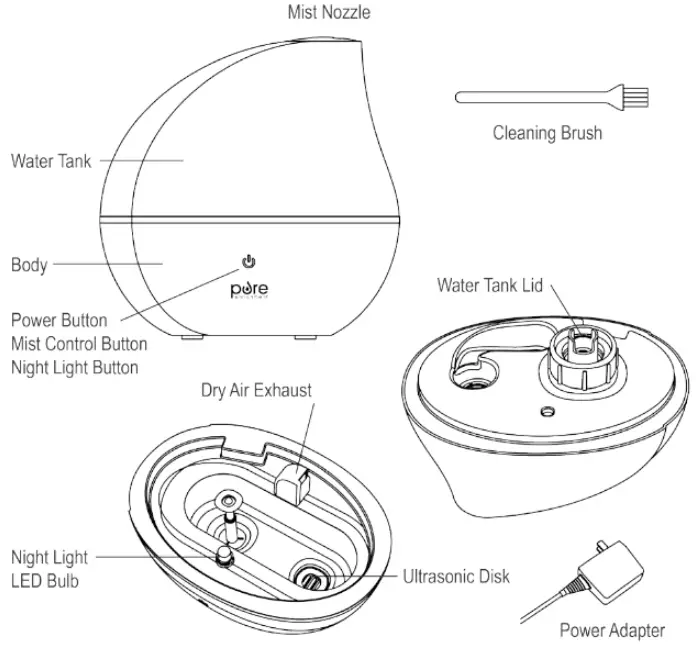pure enrichment PEHUMGRY MistAire Silver Ultrasonic Cool Mist Humidifier - INTRODUCTION