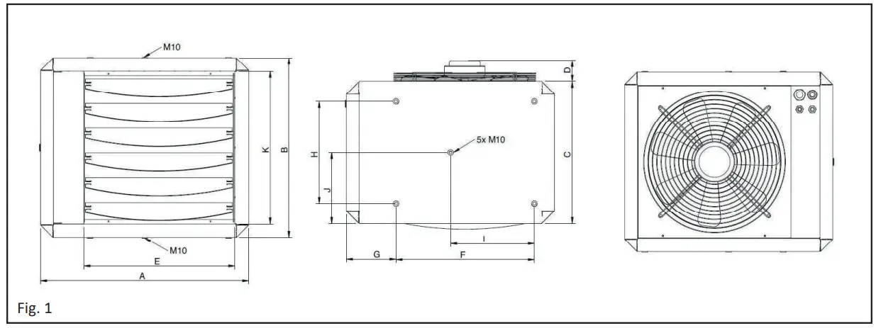 SPACE-RAY SUH-E Electric Warm Air Heater - fig 1