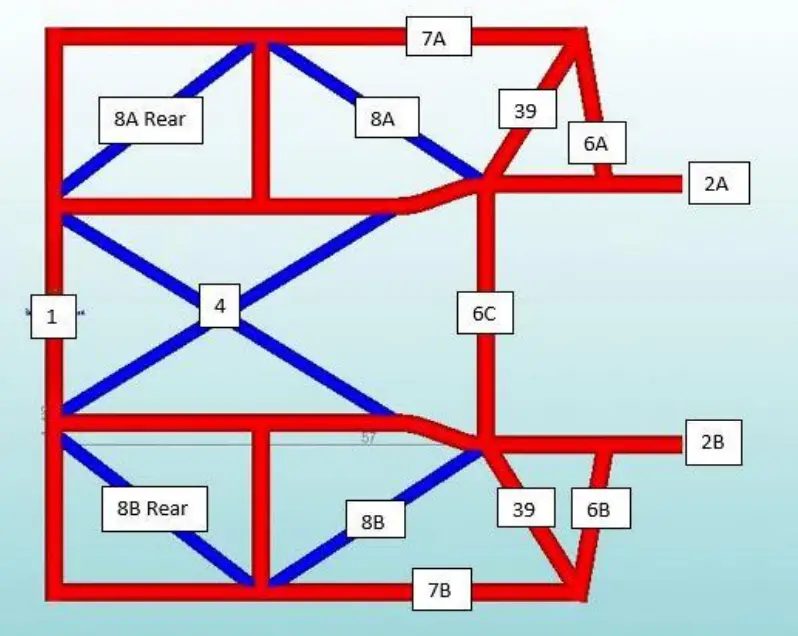 MOORE RACE CHASSIS MRC Foxbody 25 3 Cage Kit with Backhalf - Fig1