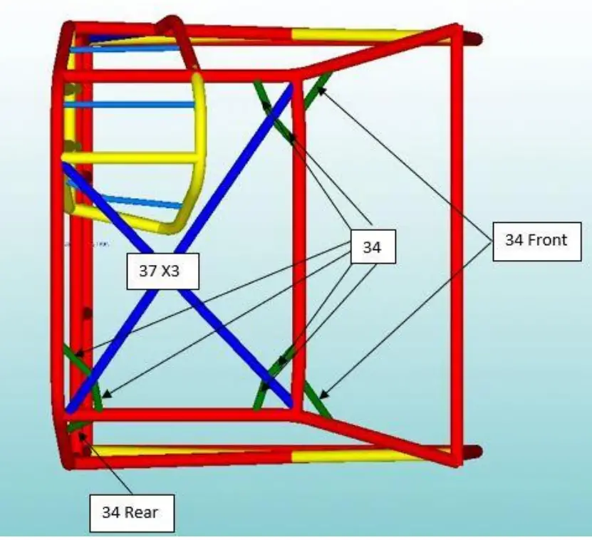 MOORE RACE CHASSIS MRC Foxbody 25 3 Cage Kit with Backhalf - Fig2
