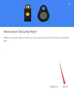 FIG 5 Click on Add Security Key