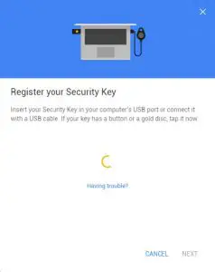 FIG 6 Registered your Security Key
