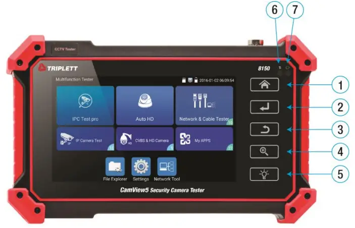 TRIPLETT 8150 CamView5 IP 1080P HD CCTV Tester -- Function