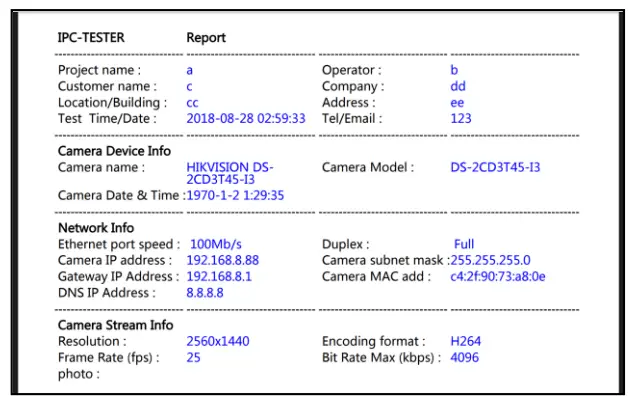 TRIPLETT 8150 CamView5 IP 1080P HD CCTV Tester -- document