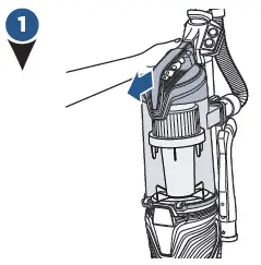 dirt tank release button