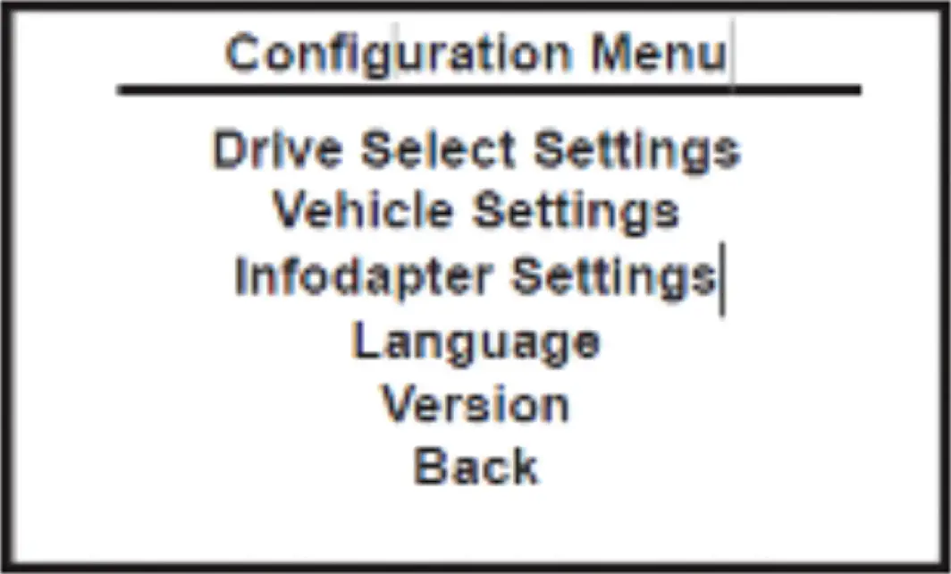 Configuration Menu