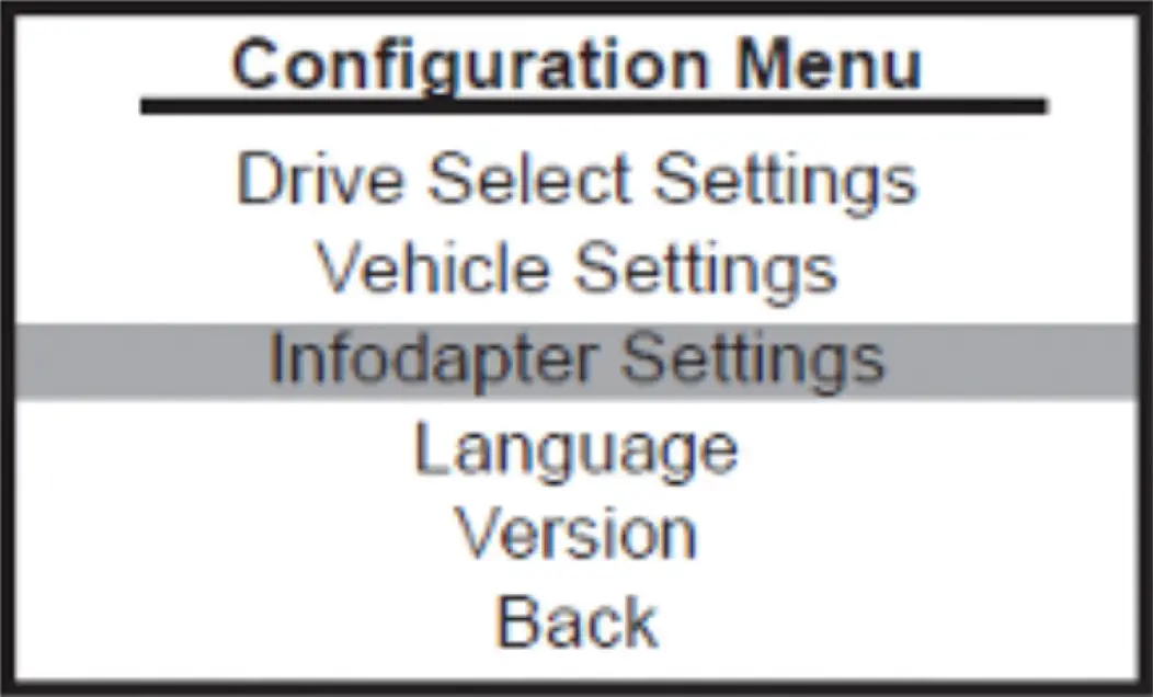 Infodapter Settings