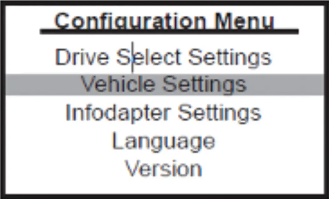 Vehicle Settings