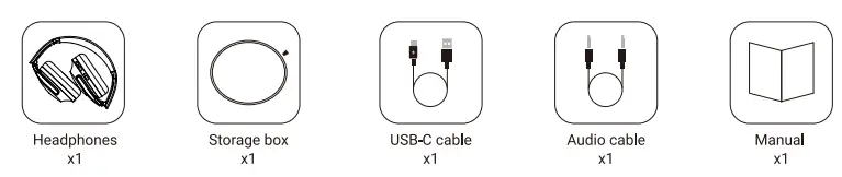 ACEFAST H1 Hybrid ANC Bluetooth Headphones - parts