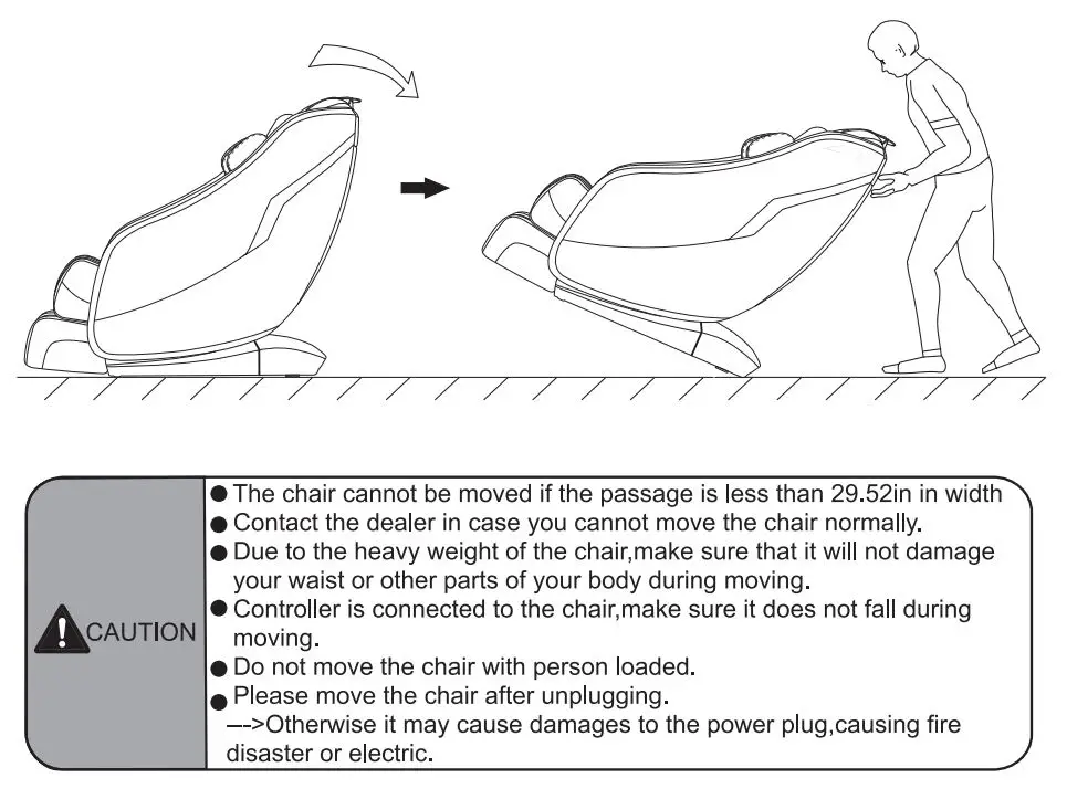 Lifesmart R8370 3D Zero Gravity Massage Chair with Bluetooth Speaker and Body Scan Instruction Manual - How to move