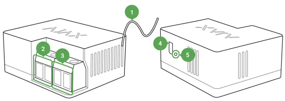 AJAX 000169 Relay 12V Wireless Dry Contact Power Relay for Remote Control - Functional Elements