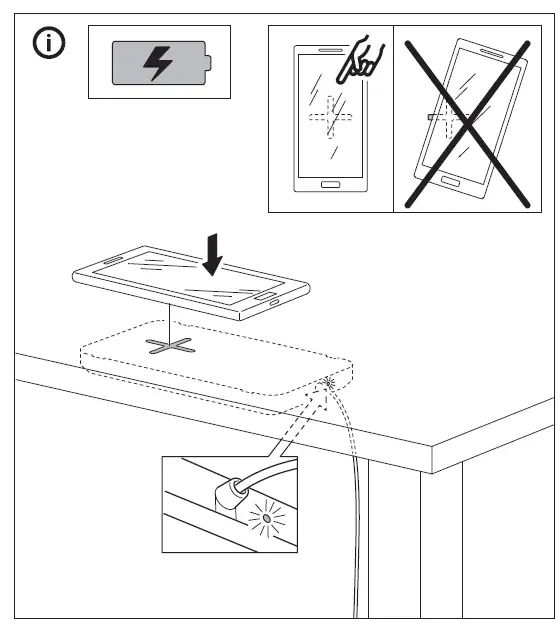 IKEA 805.127.18 SJÖMÄRKE Wireless Charger 8