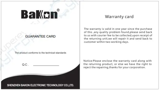 Warranty Card
