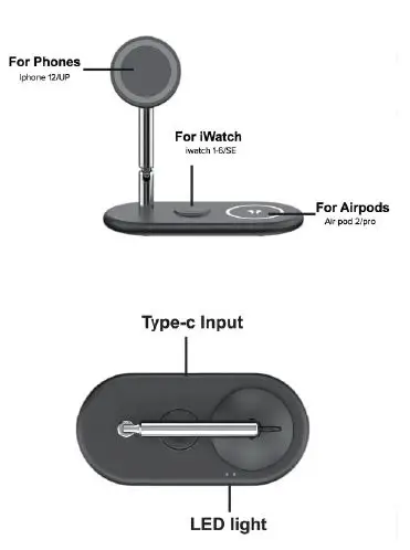 TopTrone ZB618 3-in-1 Wireless Charging Station Dock 1