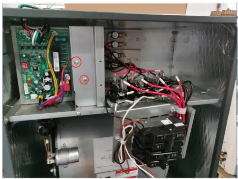 MRCOOL PHK05H Electric Heat Kit Owner's Manual - Fasten heat kit electrical board bracket to air handler by installing two screws