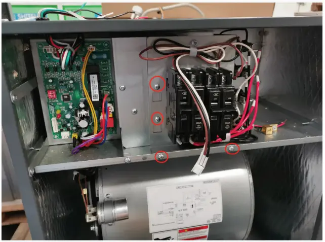 MRCOOL PHK05H Electric Heat Kit Owner's Manual - Position the heat kit electrical board on the bracket and fasten with 4 screws