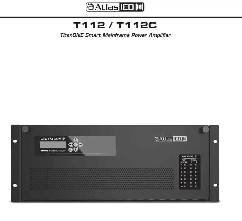 AtlasIED T112 TitanONE Smart Mainframe Power Amplifier Installation Guide