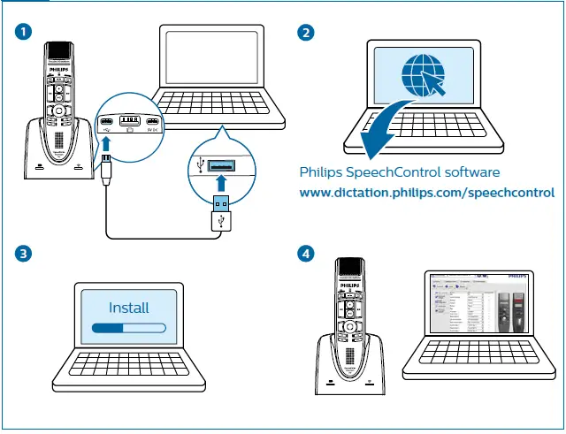 PHILIPS- SMP4000 SpeechMike -Premium -Air Wireless -Dictation -Microphone- FIG 1