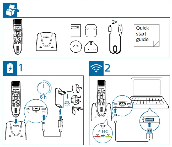 PHILIPS- SMP4000 SpeechMike -Premium -Air Wireless -Dictation -Microphone- FIG 2