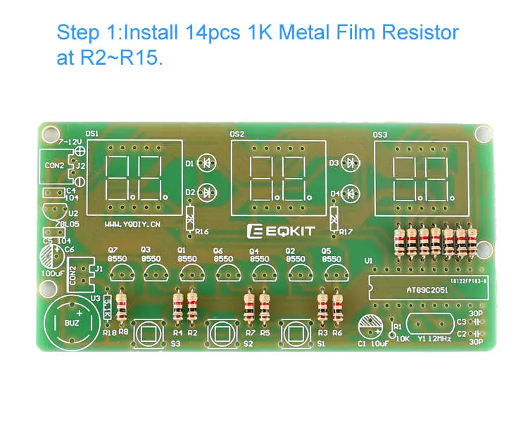 WHDTS 6-Digit Digital Electronic Clock DIY Kits step 1
