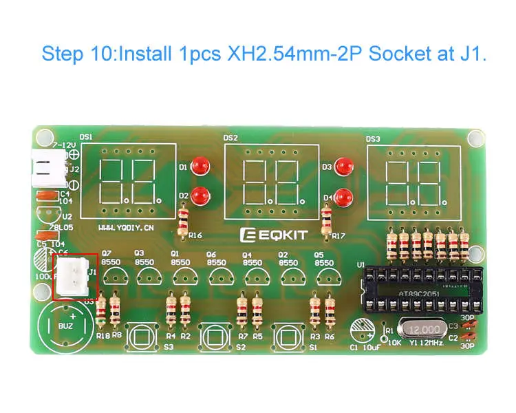 WHDTS 6-Digit Digital Electronic Clock DIY Kits step 10
