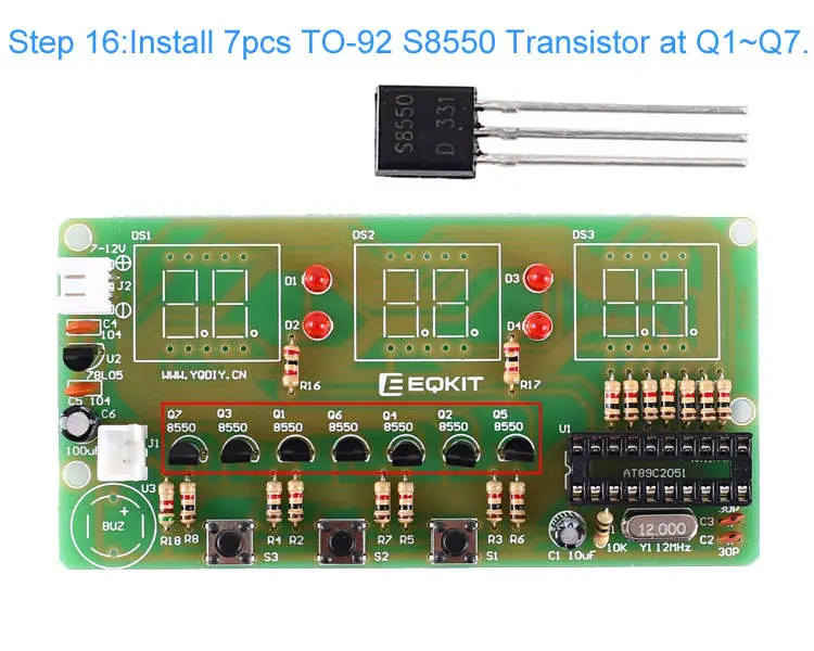 WHDTS 6-Digit Digital Electronic Clock DIY Kits step 16