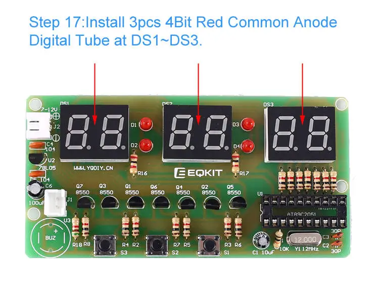 WHDTS 6-Digit Digital Electronic Clock DIY Kits step 17