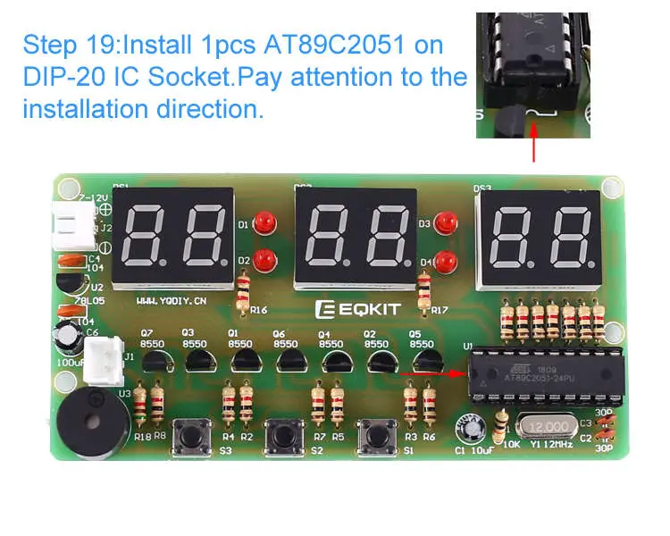 WHDTS 6-Digit Digital Electronic Clock DIY Kits step 19